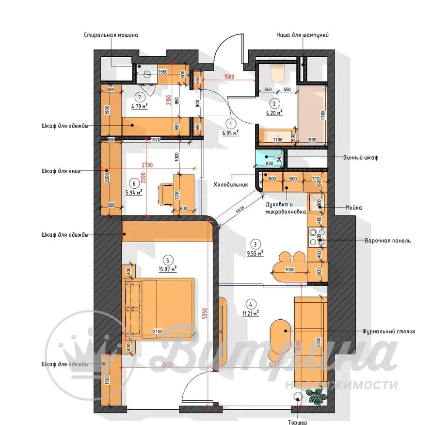 ЖК Nest One 3 комнатная + Терраса — 4