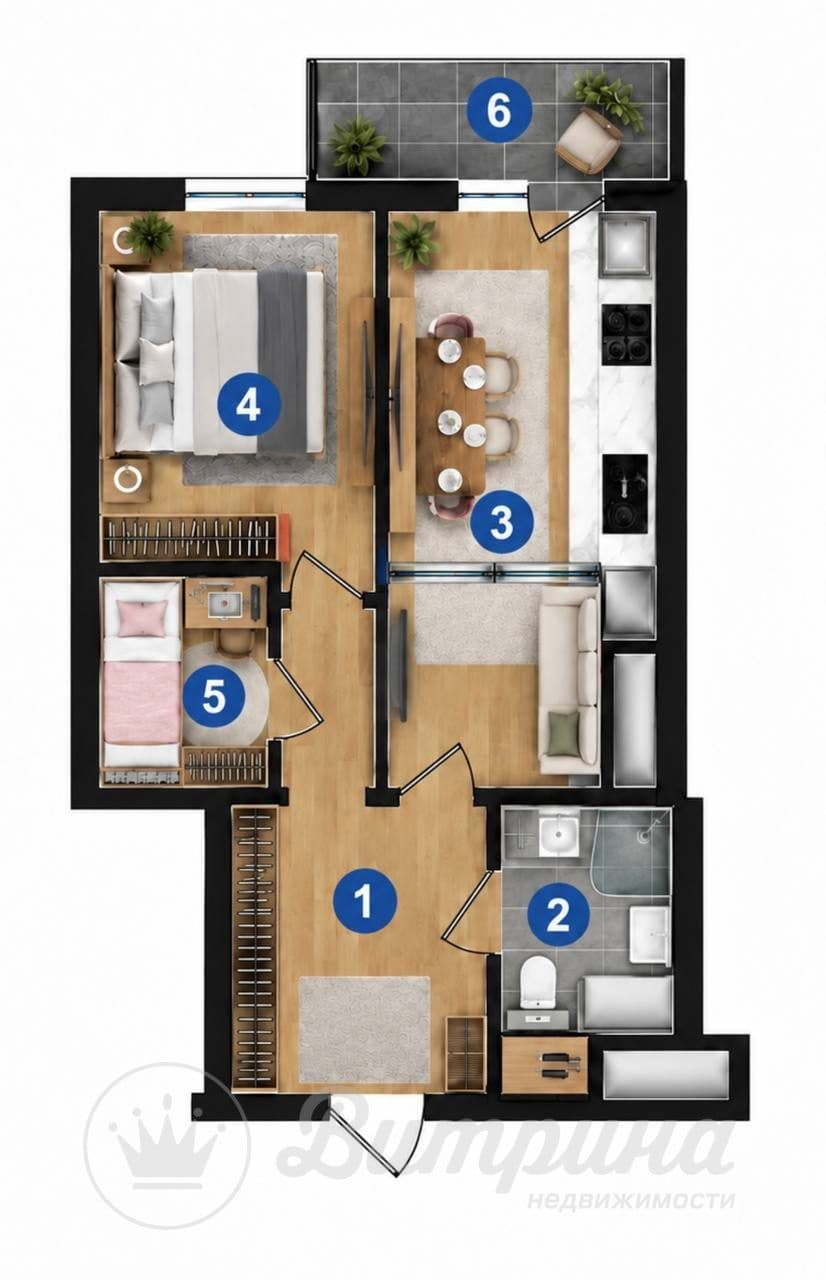 3-Комнатная студия в ЖК Olmos Residence, Рохат — 2