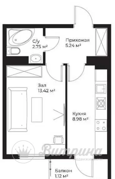 1-комнатная квартира, Assalom Sohil — 7