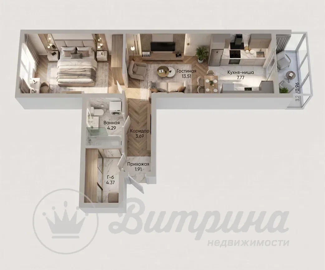 2-комнатная квартира, NRG Bi Meros — 2
